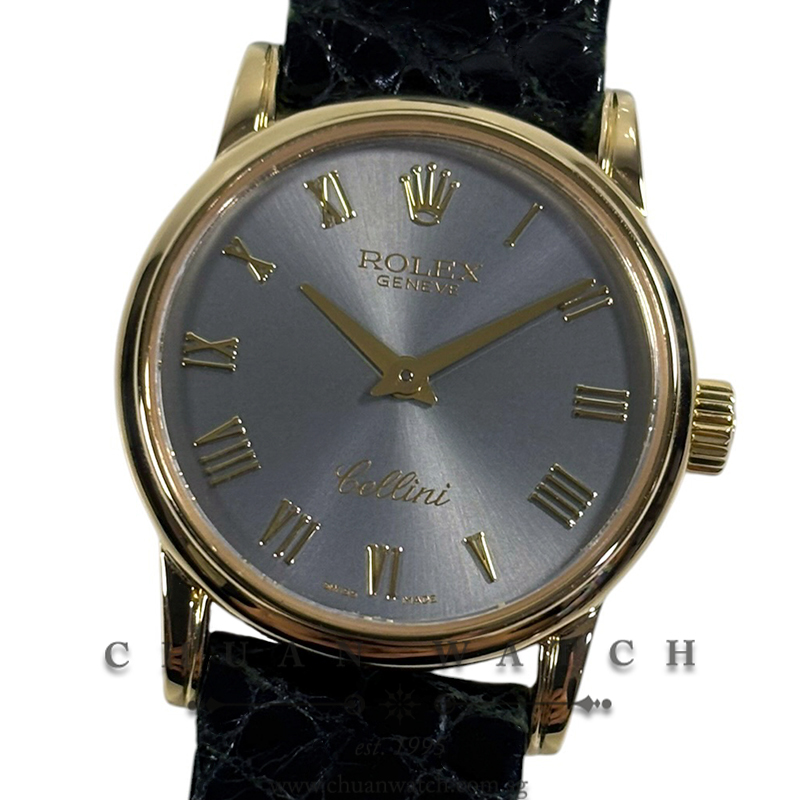 Rolex Cellini Yellow Gold Quartz 25mm 6111/8 Slate Roman - Discontinued