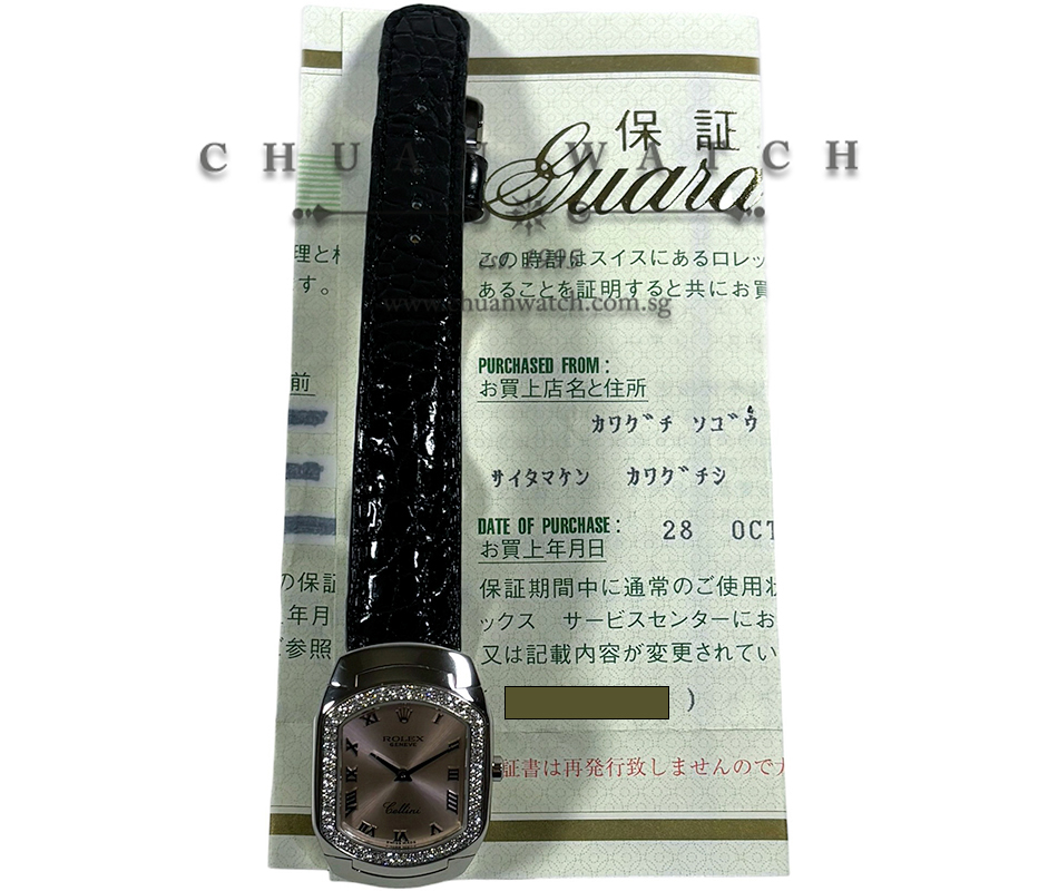 Rolex Ladies' Cellini 'Cellissima' White Gold Quartz 24mm 6691/9 Pink Roman - Discontinued - Image 2