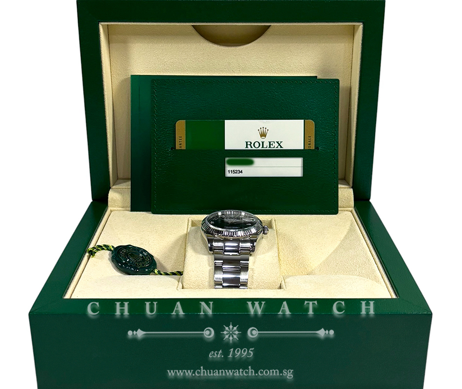 Rolex Oyster Perpetual Date 34mm 115234 Black Arabic Diamonds - Discontinued - Image 2