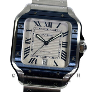 Cartier Santos de Cartier Large Blue-PVD WSSA0047 Grey Striated - Discontinued