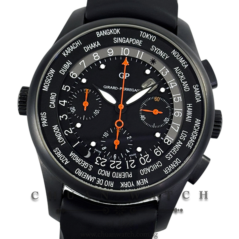 Girard-Perregaux WW.TC Financial World Time Chronograph 'Sincere Edition' DLC-Titanium 43mm 49805  (Limited Edition of 28 Pieces Only)