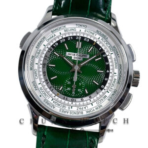 Patek Philippe World Time Flyback Chronograph Platinum 39.5mm 5930P-001 Green
