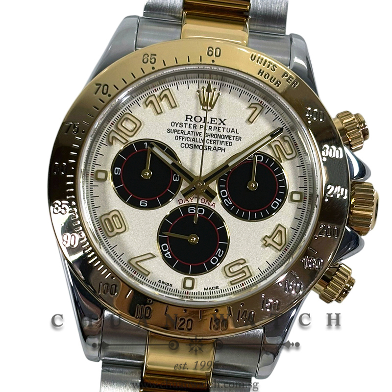 Rolex Cosmograph Daytona Two-Tone 116523 Silver 'Panda' Arabic - Discontinued