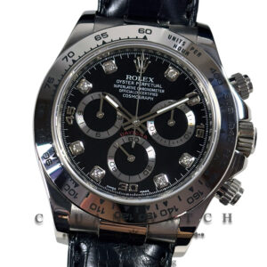 Rolex Cosmograph Daytona White Gold 116519 Black Diamonds - Discontinued