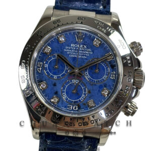 Rolex Cosmograph Daytona White Gold 116519 Blue Sodalite Diamonds - Discontinued