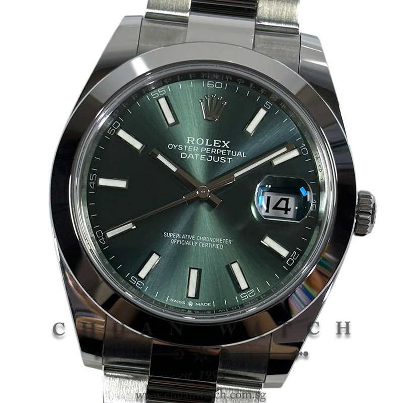 Rolex DateJust 41 126300 Mint Green Index