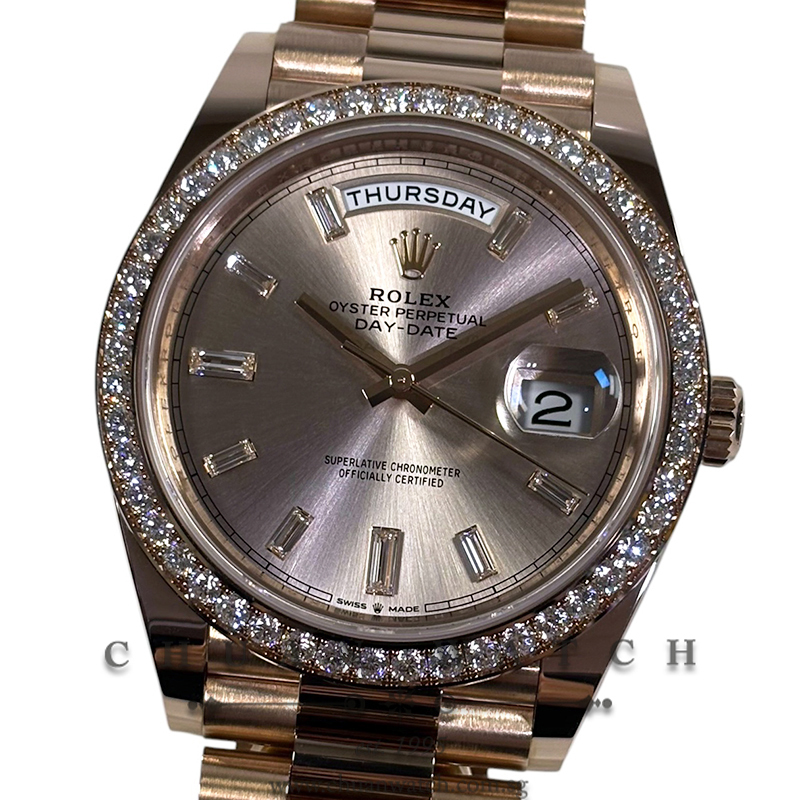 Rolex Day-Date 40 President Everose 228345RBR Sundust Diamonds