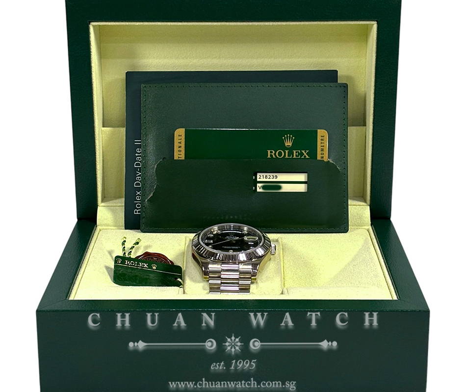 Rolex Day-Date II President White Gold 41mm 218239 Black Diamonds - Discontinued - Image 2