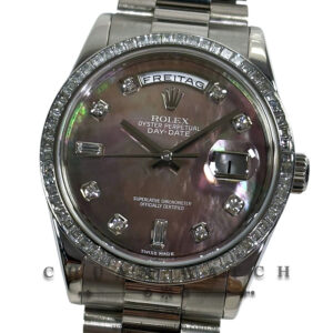 Rolex Day-Date President White Gold 36mm 118399BR Black MOP Diamonds - Discontinued