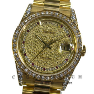 Rolex Day-Date President Yellow Gold 36mm 18388 Champagne Ruby Missoni String Diamonds - Discontinued