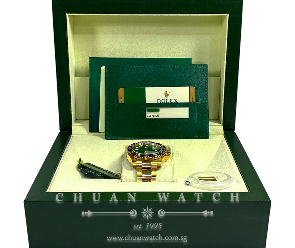 Rolex GMT-Master II Yellow Gold 116718LN Jade Green - Discontinued - Image 2