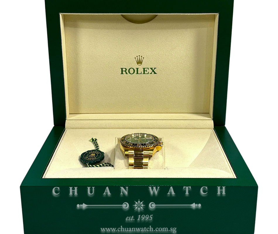 Rolex GMT-Master II Yellow Gold 116718LN Jade Green - Discontinued - Image 2