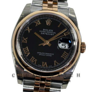 Rolex Gents' DateJust Jubilee Two-Tone 36mm 116201 Black Roman - Discontinued
