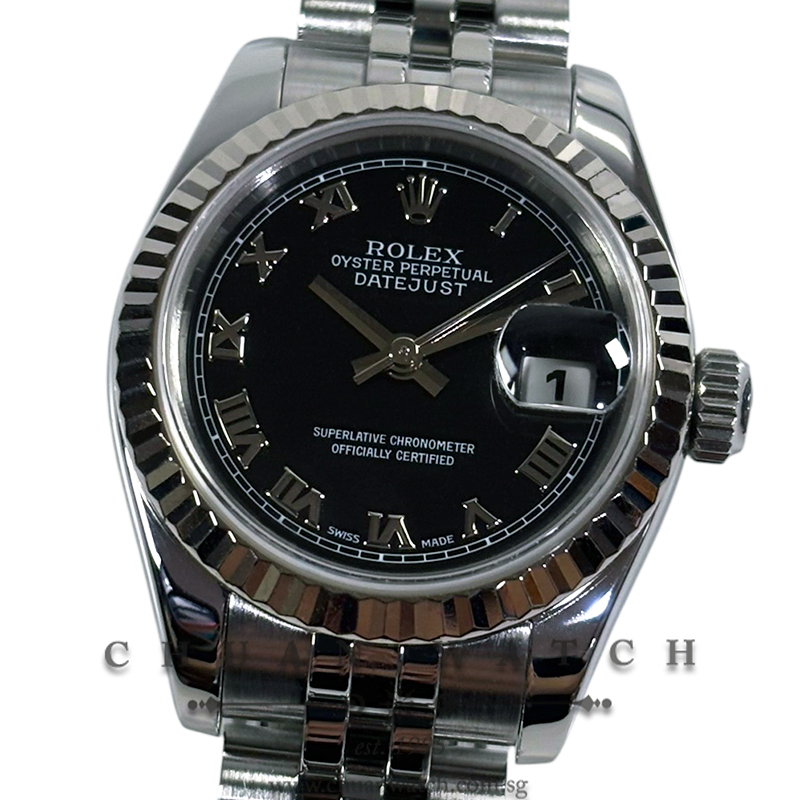 Rolex Ladies' DateJust Jubilee 26mm 179174 Black Roman - Discontinued
