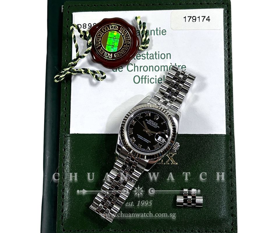Rolex Ladies' DateJust Jubilee 26mm 179174 Black Roman - Discontinued - Image 2