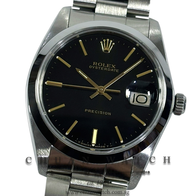 Rolex Vintage Oysterdate Precision 34mm 6694 Black Index Tritium - Discontinued