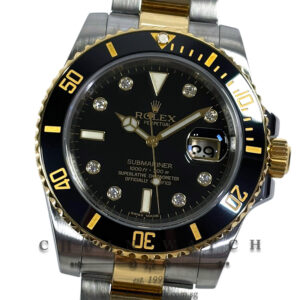 Rolex Submariner Date Two-Tone 116613LN Black 'Serti' Diamonds - Discontinued