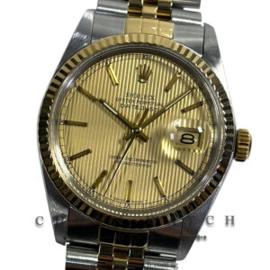 Rolex Vintage Gents' DateJust Jubilee Two-Tone 36mm 16013 Champagne Tapestry Index Tritium - Discontinued