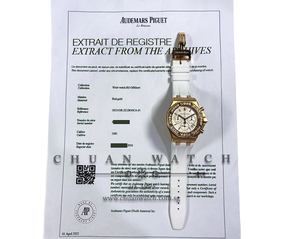 Audemars Piguet Ladies' Royal Oak Offshore Rose Gold Diamonds 37mm 26231OR Silver - Discontinued - Image 2