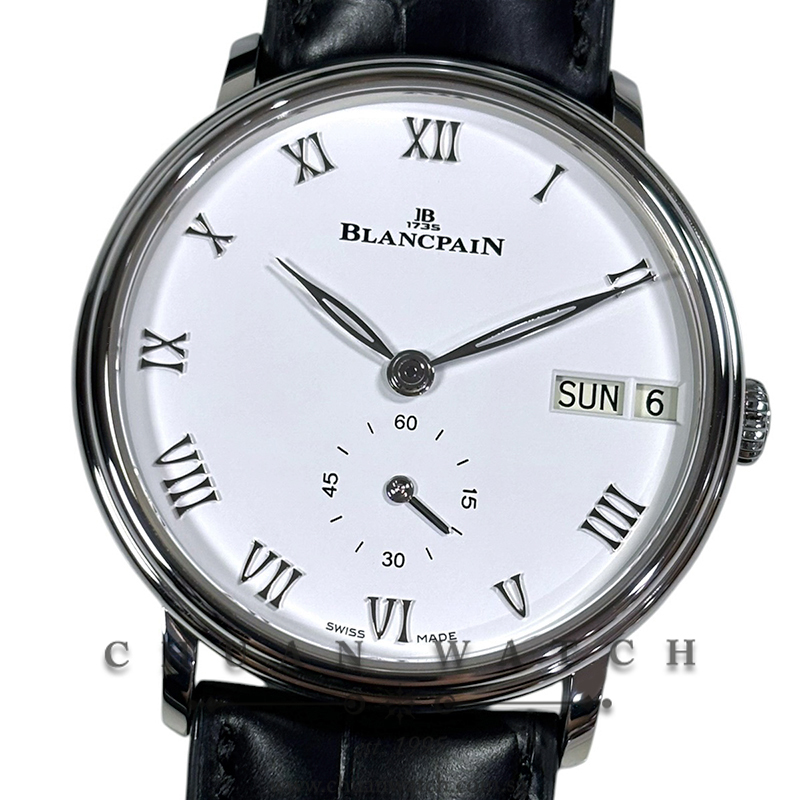 Blancpain Villeret Jour Date Steel White 40.5mm 6652-1127-55B