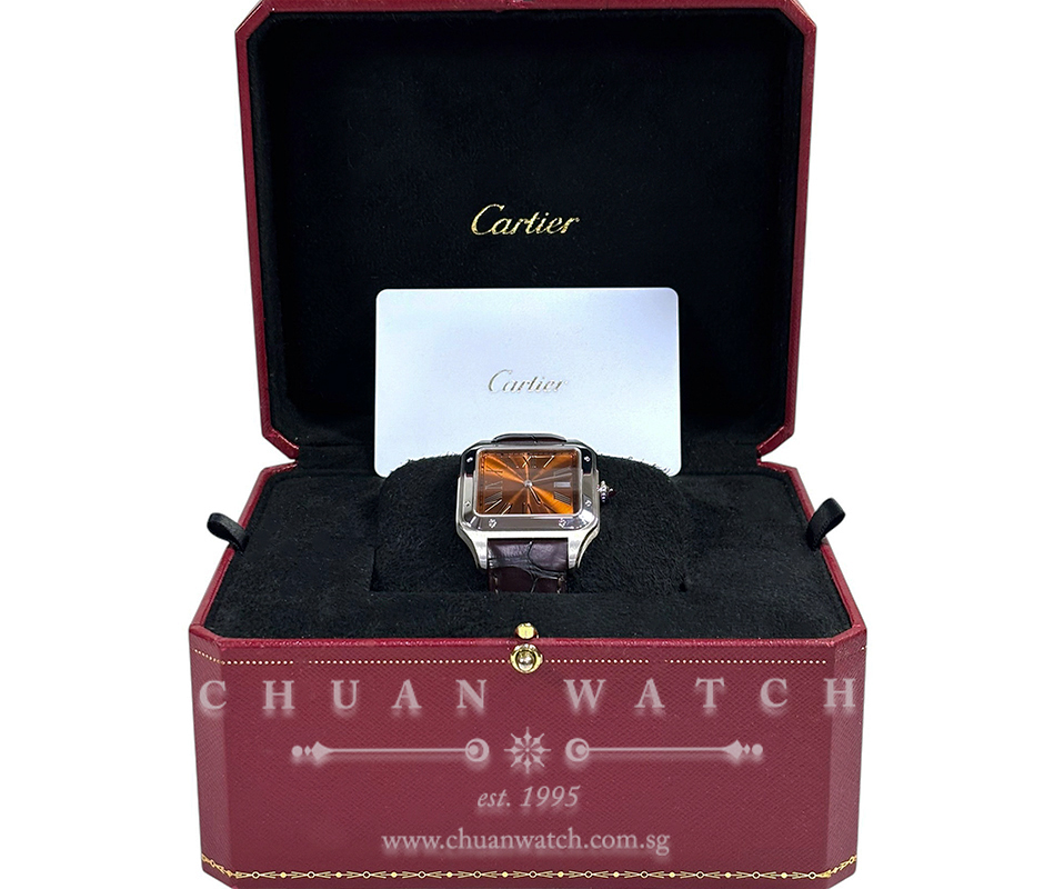Cartier Santos-Dumont Extra-Large Hand-Wound Platinum 33.9mm WGSA0113 Copper (Limited Edition of 200 Pieces Only) - Image 2