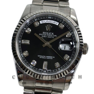 Rolex Day-Date President White Gold 36mm 118239 Black Diamonds - Discontinued