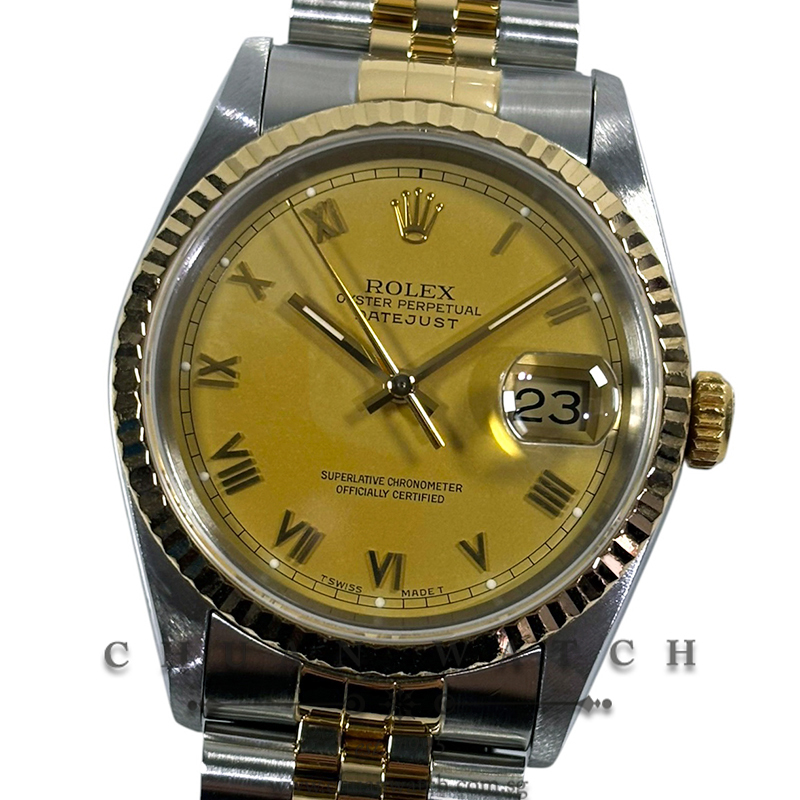 Rolex Gents' DateJust Jubilee Two-Tone 36mm 16233 Champagne Roman Tritium - Discontinued