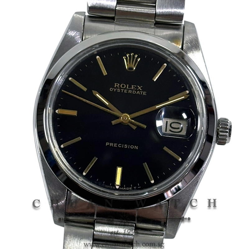 Rolex Vintage Oysterdate Precision 34mm 6694 Black Index Tritium - Discontinued