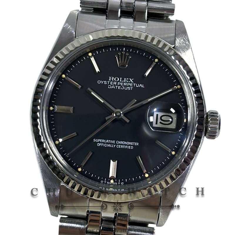Rolex Vintage Gents' DateJust Jubilee 36mm 1601 Black 'Pie-Pan' Index Tritium - Discontinued