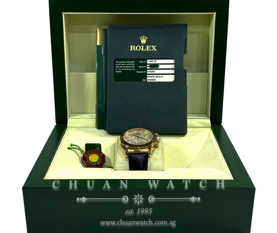 Rolex Cosmograph Daytona Yellow Gold 116518 White MOP Arabic - Discontinued - Image 2