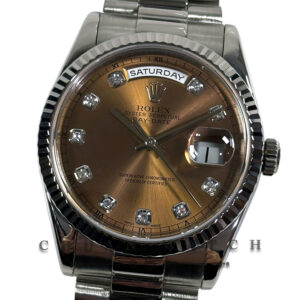 Rolex Day-Date President White Gold 36mm 118239 Brown 'Havana' Diamonds - Discontinued