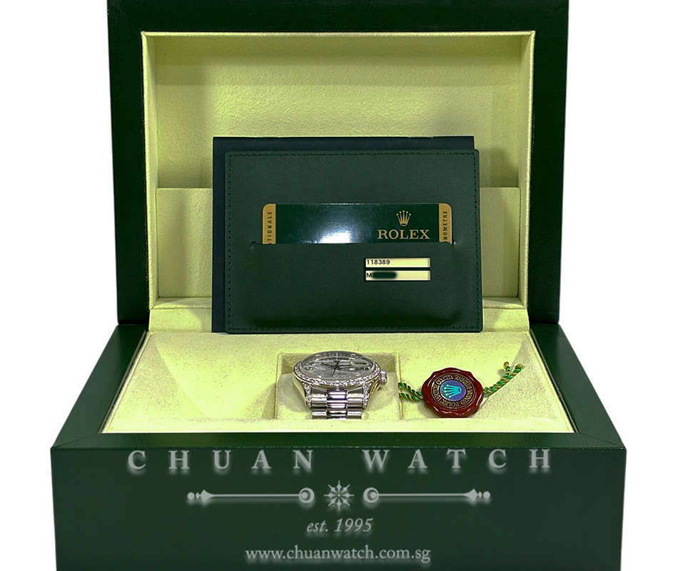 Rolex Day-Date President White Gold 36mm 118389 Meteorite Arabic 'Tear Drop' Diamonds - Discontinued - Image 2